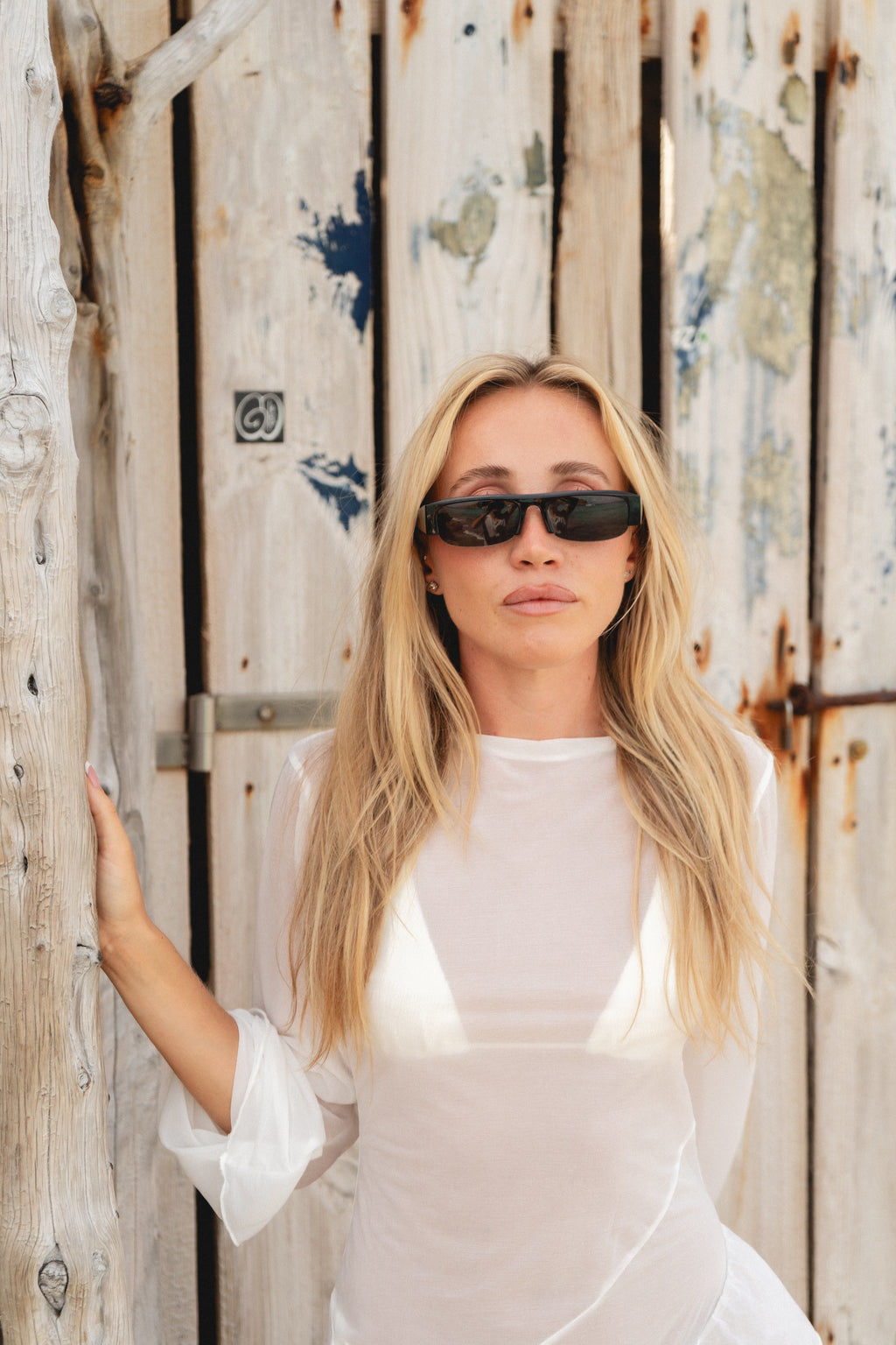 Maris Half Rim Sunglasses - Black