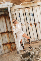 Elara Sheer Maxi Dress - Chalk