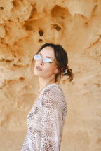 Nina Rimless Oval Sunglasses - Moonshine