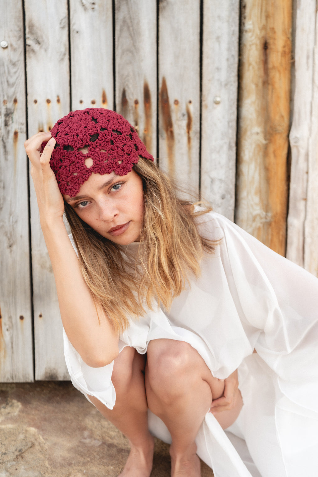 Sasha Crochet Hat - Berry