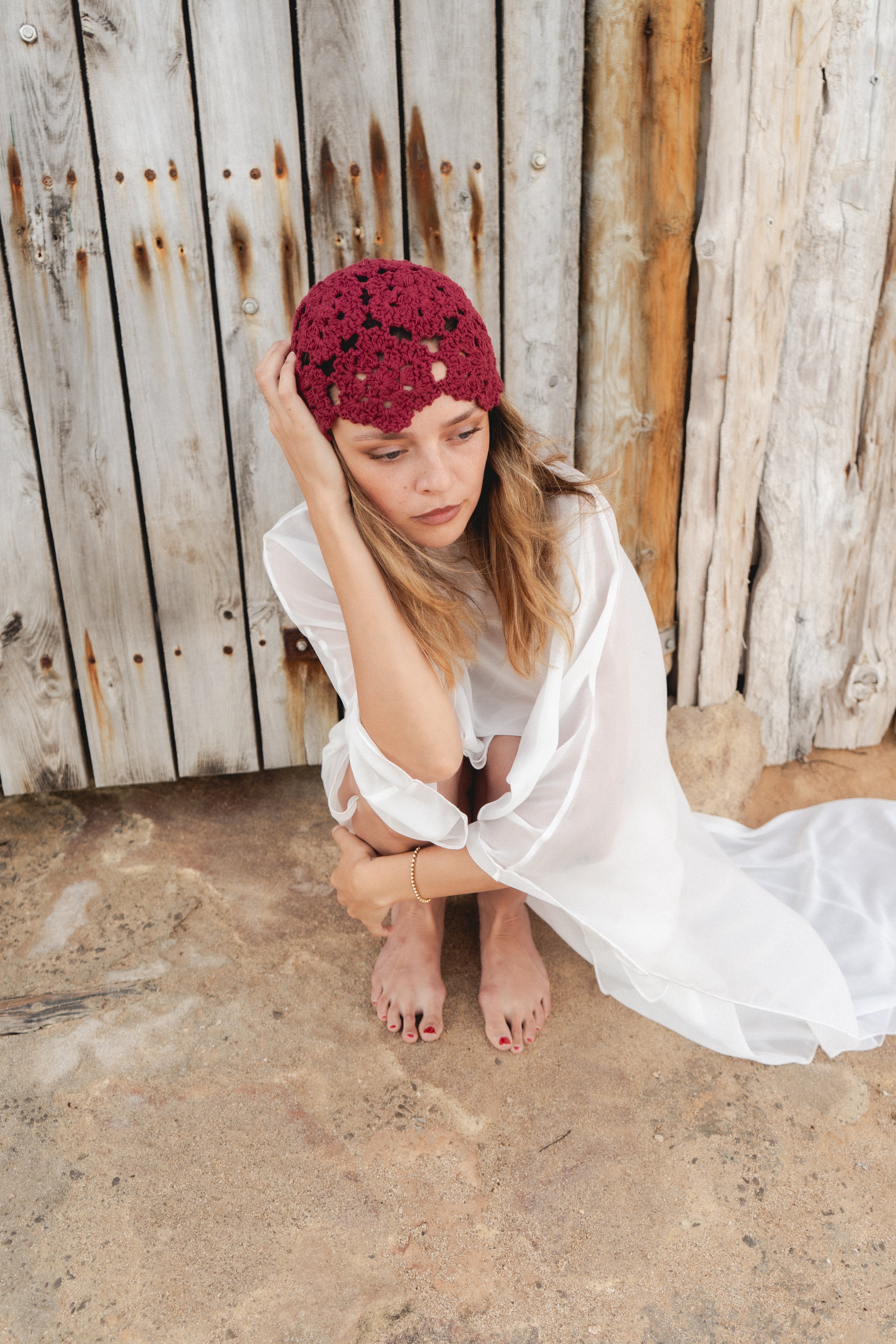 Sasha Crochet Hat - Berry