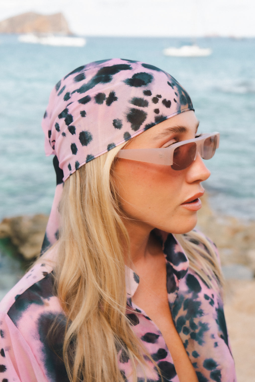 Maris Half Rim Sunglasses - Light Pink